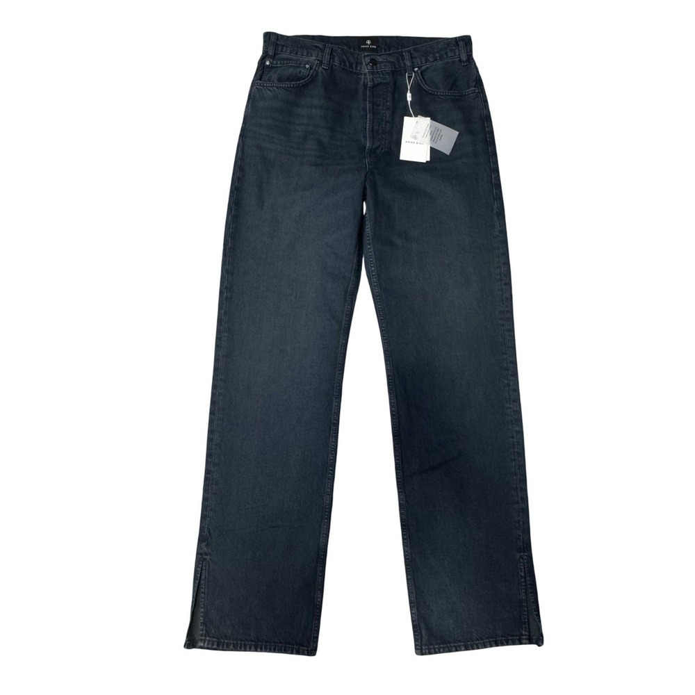 ANINE BING Roy Mid Rise Relaxed Straight Leg Denim Jeans Dark Wash Size 32 - Picture 9 of 9